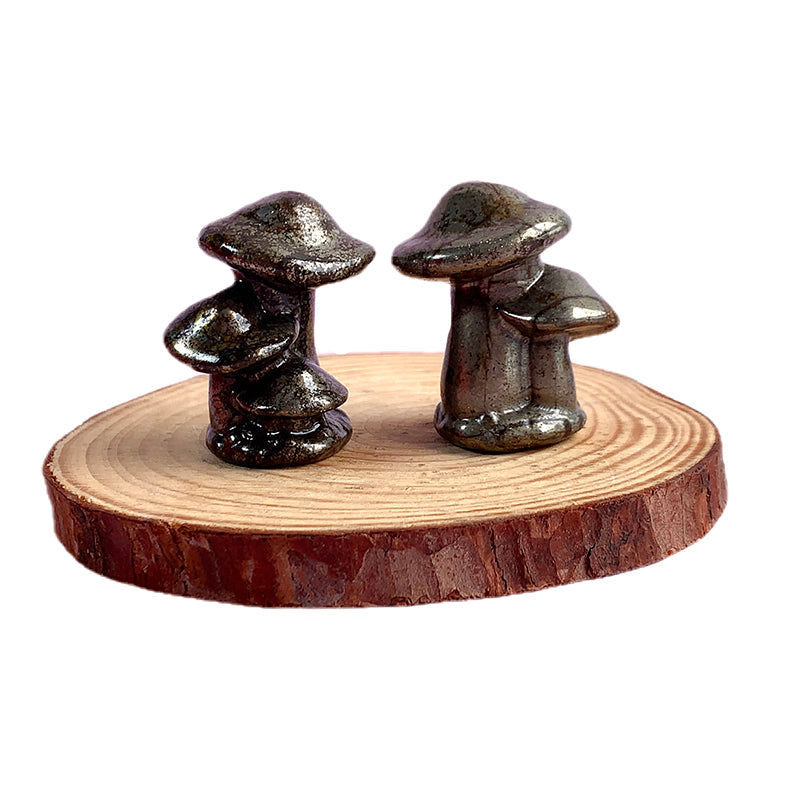 Pyrite Mushroom Carvings