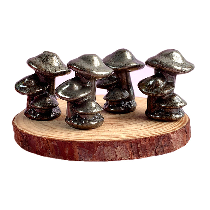 Pyrite Mushroom Carvings