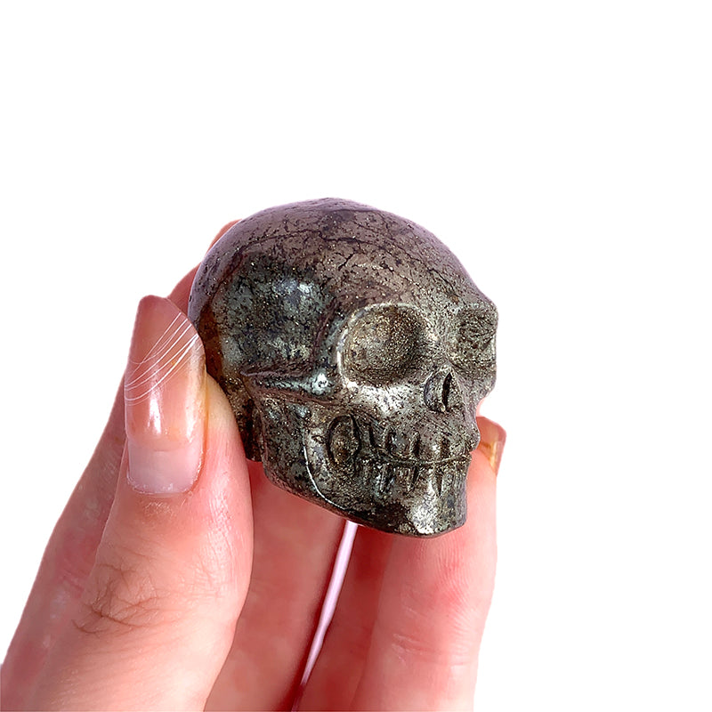 Pyrite Skull Carvings