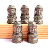 Pyrite Buddha Head Carvings