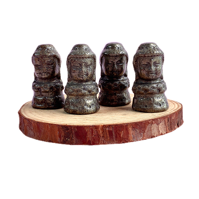 Pyrite Buddha Head Carvings