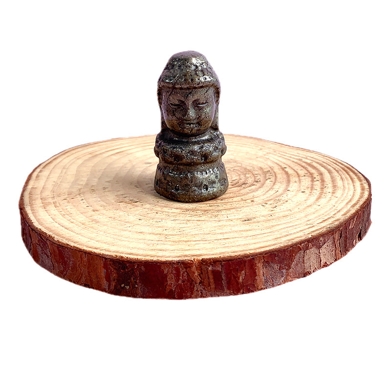 Pyrite Buddha Head Carvings