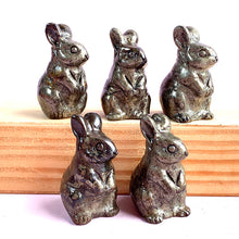 Load image into Gallery viewer, Pyrite Bunny Carvings