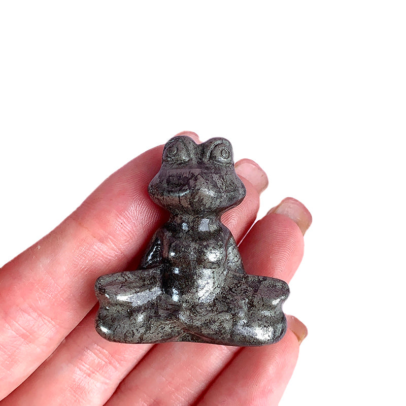 Pyrite Frog Carving