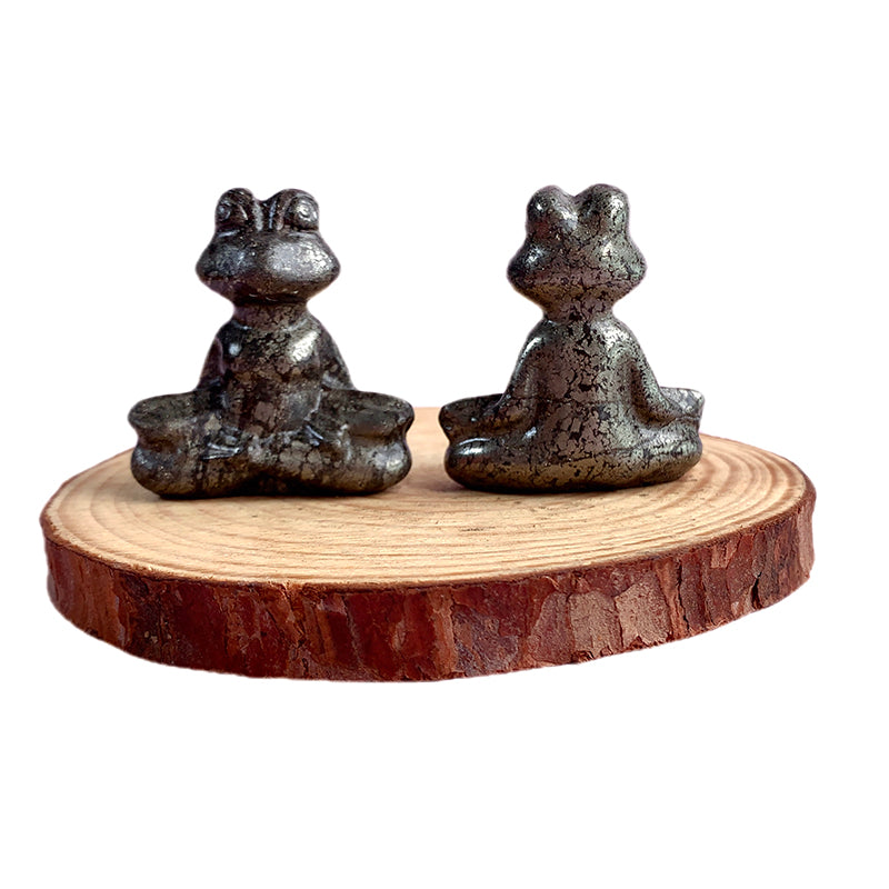 Pyrite Frog Carving