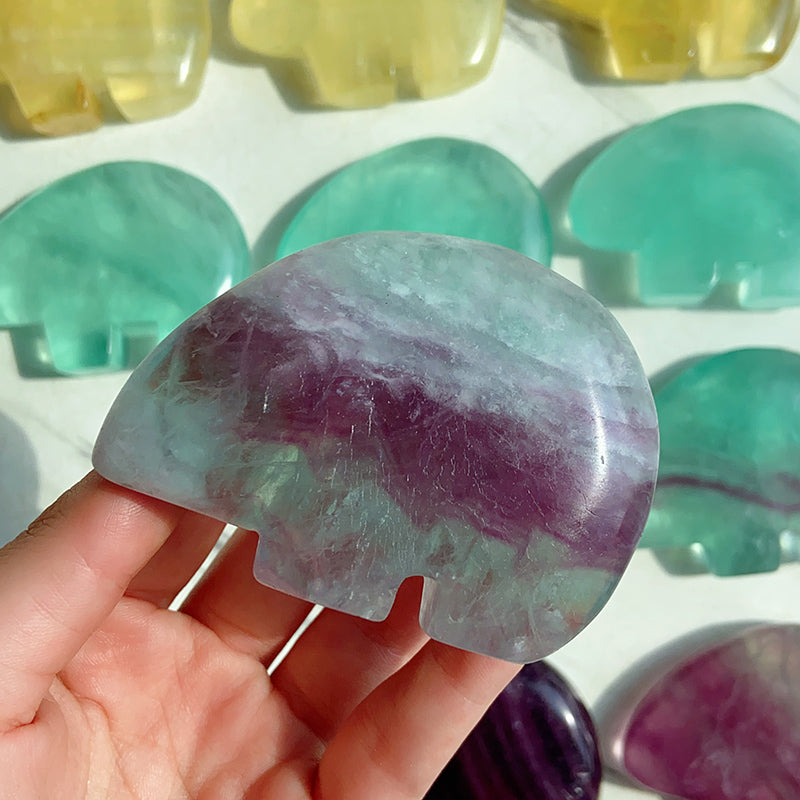 Cute Fluorite Bear Carvings