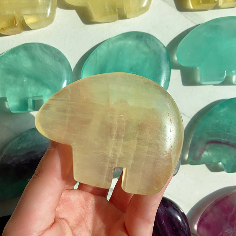 Cute Fluorite Bear Carvings