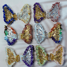 Load image into Gallery viewer, Crystal Chips Hair Clips Butterfly Shaped