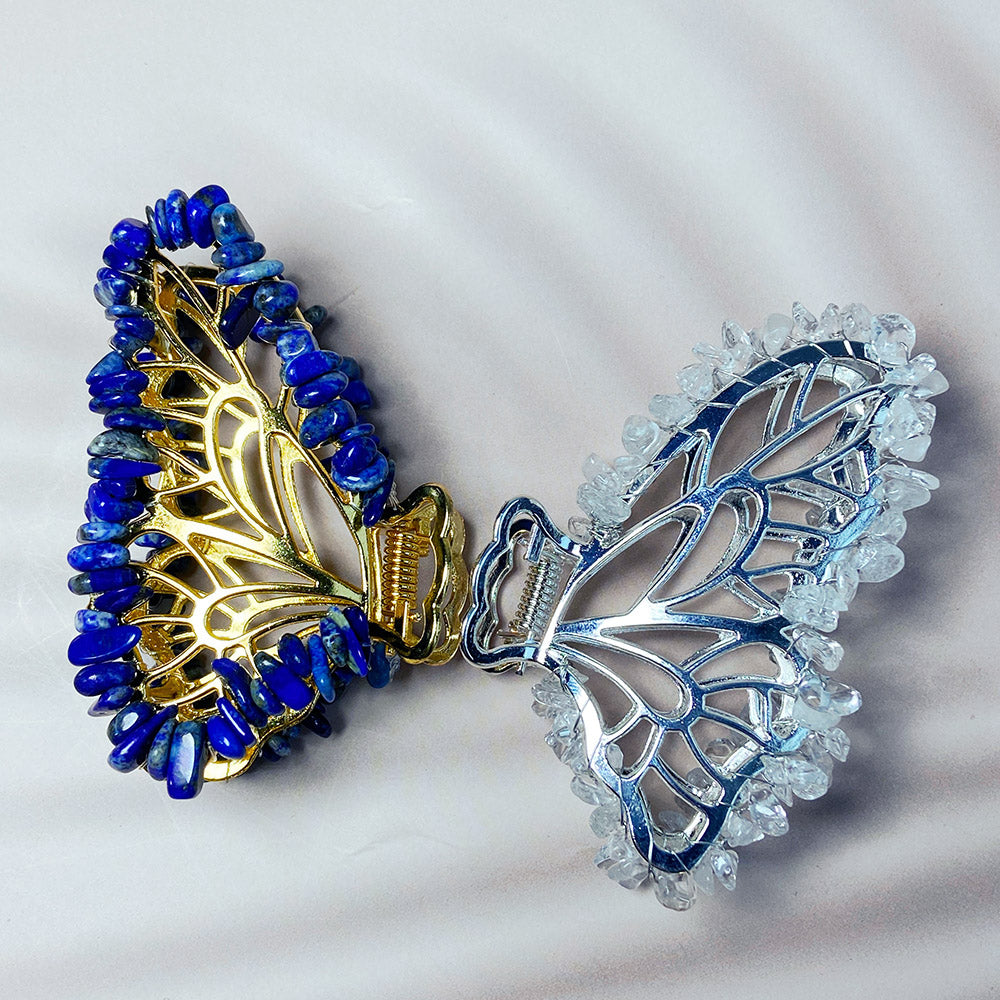 Crystal Chips Hair Clips Butterfly Shaped