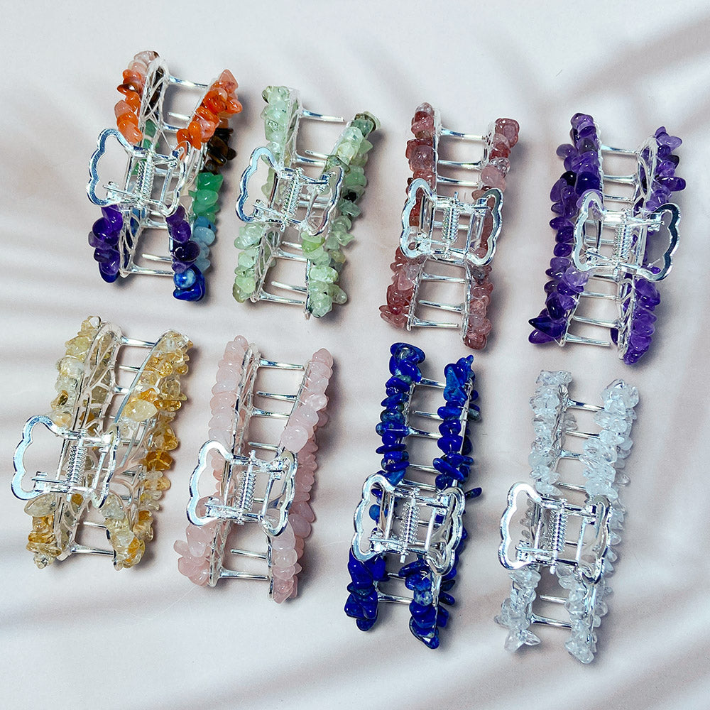 Crystal Chips Hair Clips Butterfly Shaped