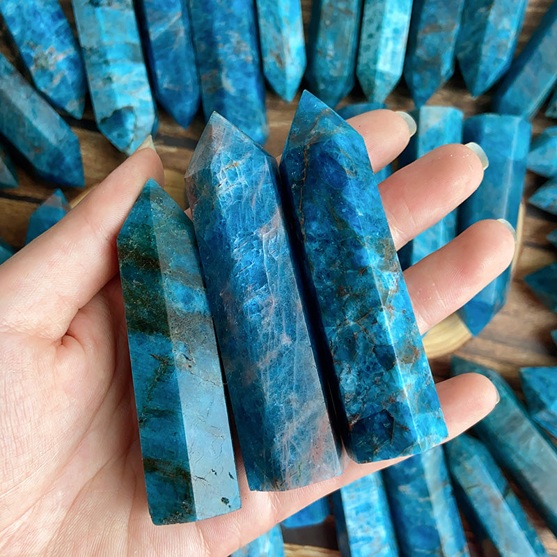 Natural Blue Apatite Tower /Point