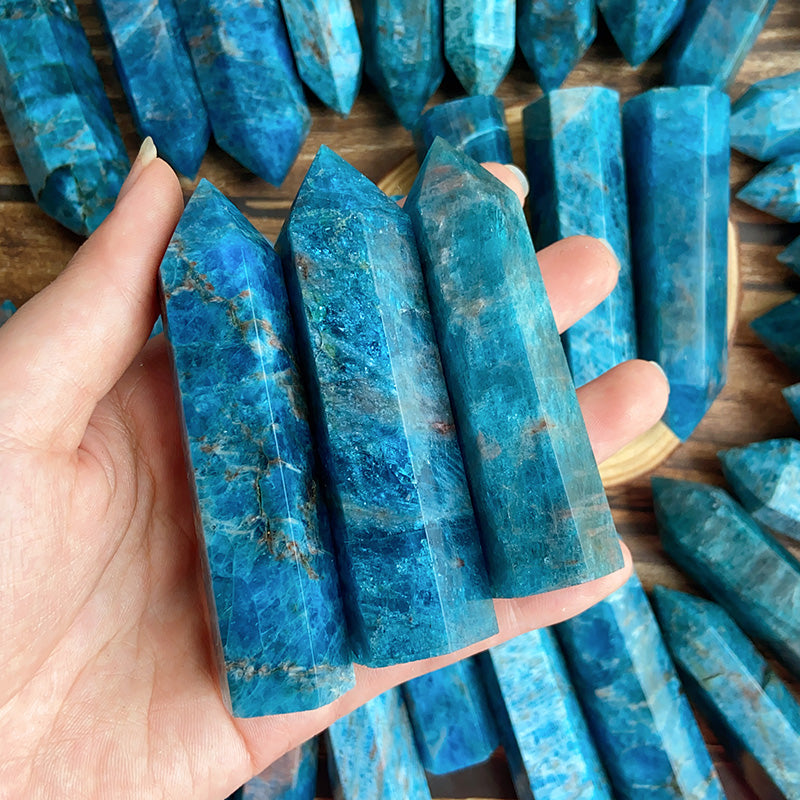 Natural Blue Apatite Tower /Point