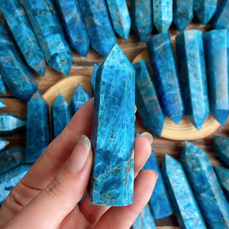 Natural Blue Apatite Tower /Point