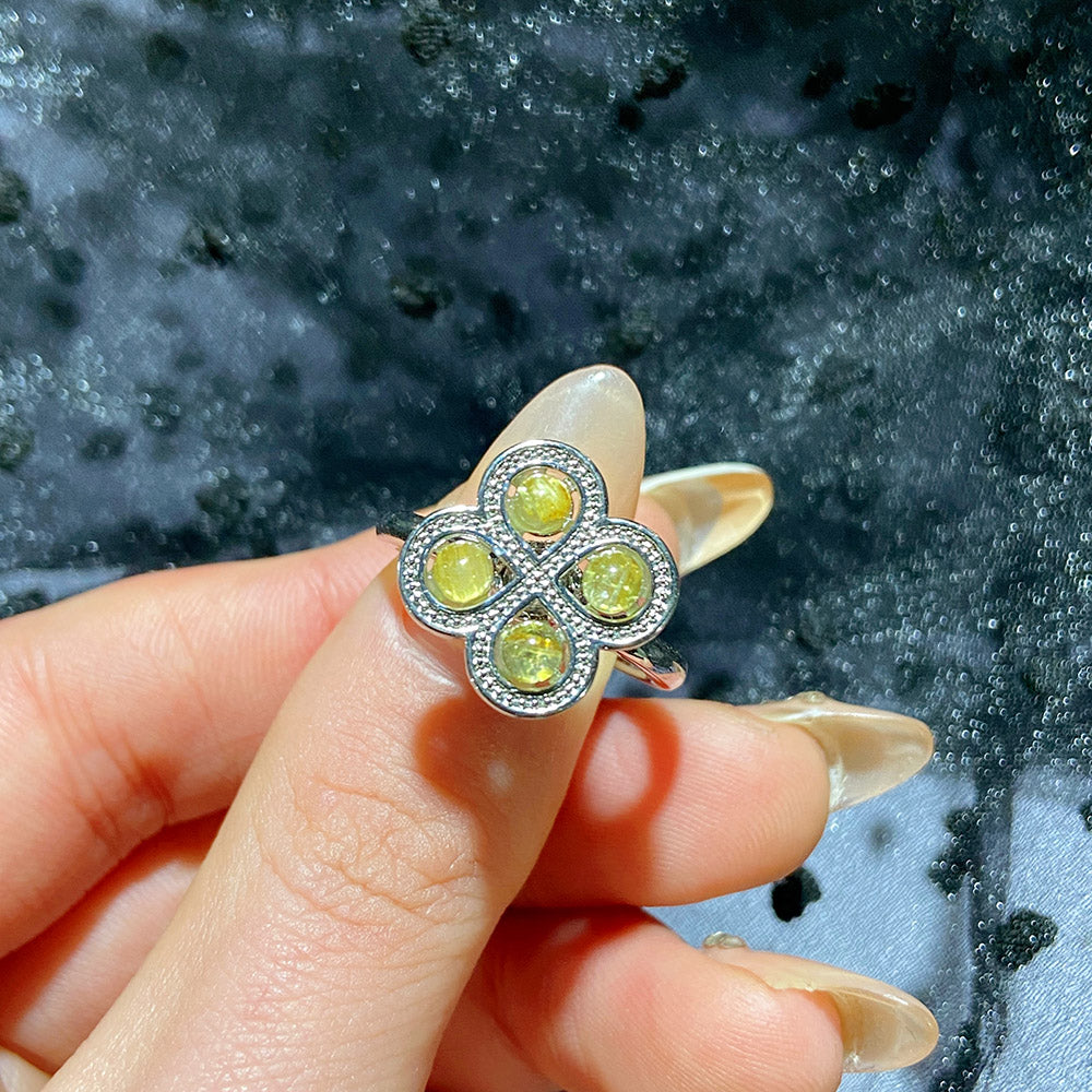 Labradorite & Rutilated Quartz & Tourmaline Spinner Rings