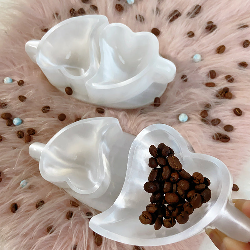 Selenite Heart Cups Set