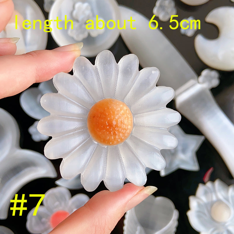 Selenite Carvings (flower & bowl & knife & mushroom)