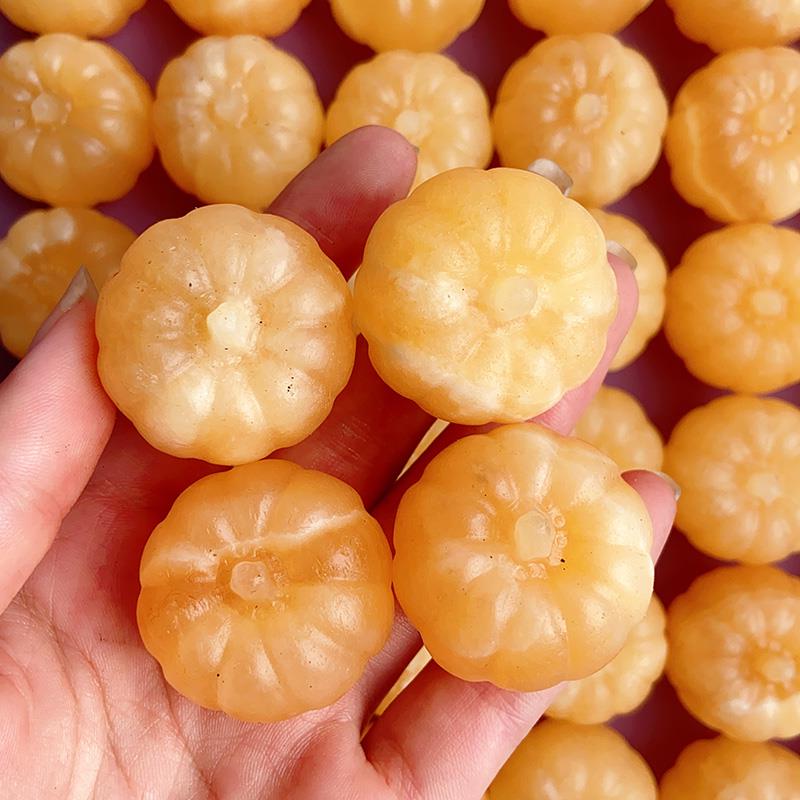 Orange Calcite Pumpkin Carvings