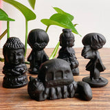 Different Styles Black Obsdian Carvings