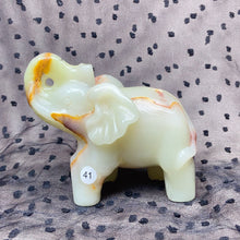 Load image into Gallery viewer, Green Onyx Elephant Hand-Carved Animal Decoration Quartz Statue Healing Stone