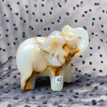 Load image into Gallery viewer, Green Onyx Elephant Hand-Carved Animal Decoration Quartz Statue Healing Stone