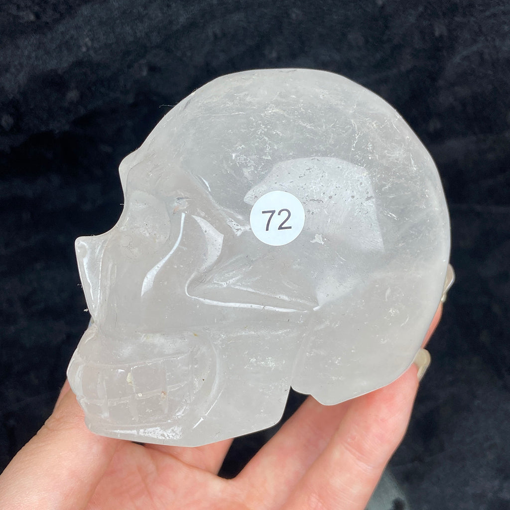 Crystal Skull Statue Clear Quartz Carved Energy Ore Mineral Healing Stone Home Decore