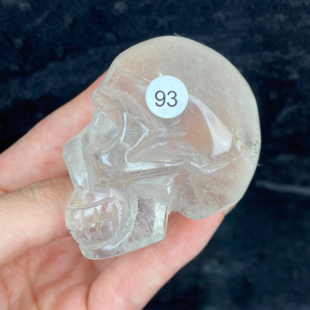 Crystal Skull Statue Clear Quartz Carved Energy Ore Mineral Healing Stone Home Decore