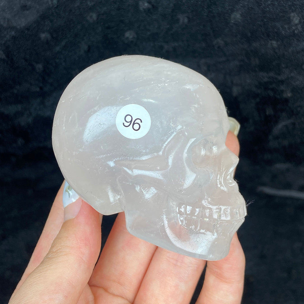 Crystal Skull Statue Clear Quartz Carved Energy Ore Mineral Healing Stone Home Decore