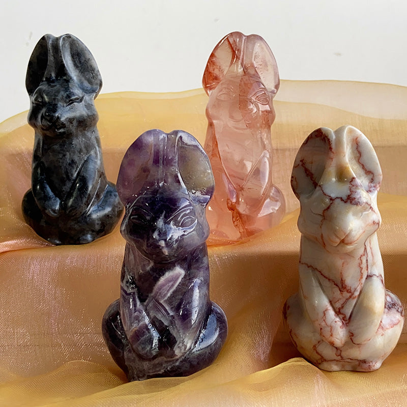 Different Materials Dingding Rabbit/Bunny Carvings