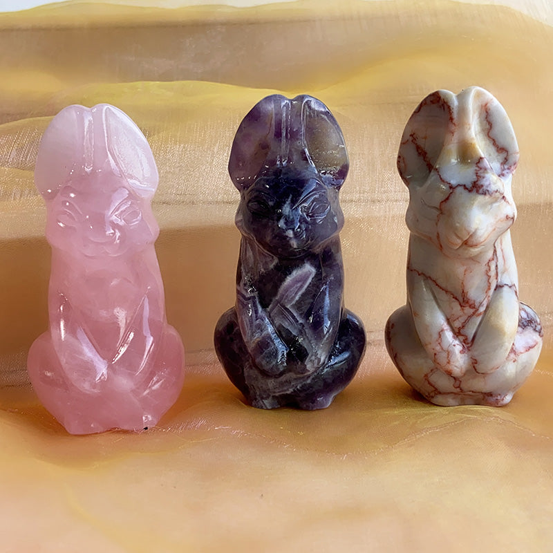 Different Materials Dingding Rabbit/Bunny Carvings