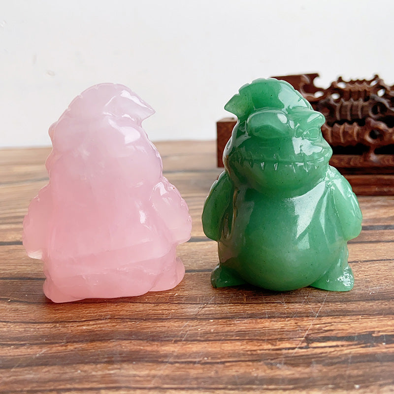 Different Materials Oogie Boogie Carvings (green aventurine & rose quartz & fire quartz & fluorite & dream amethyst)