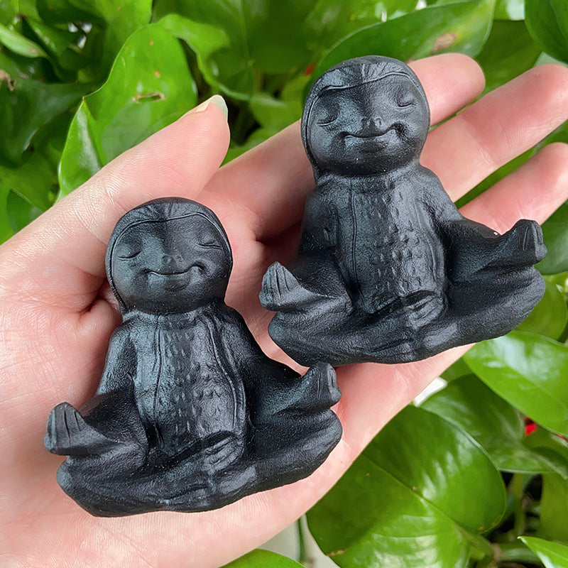 Cute Obsidian Sloth Carvings