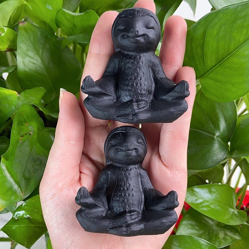 Cute Obsidian Sloth Carvings