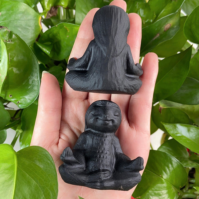 Cute Obsidian Sloth Carvings