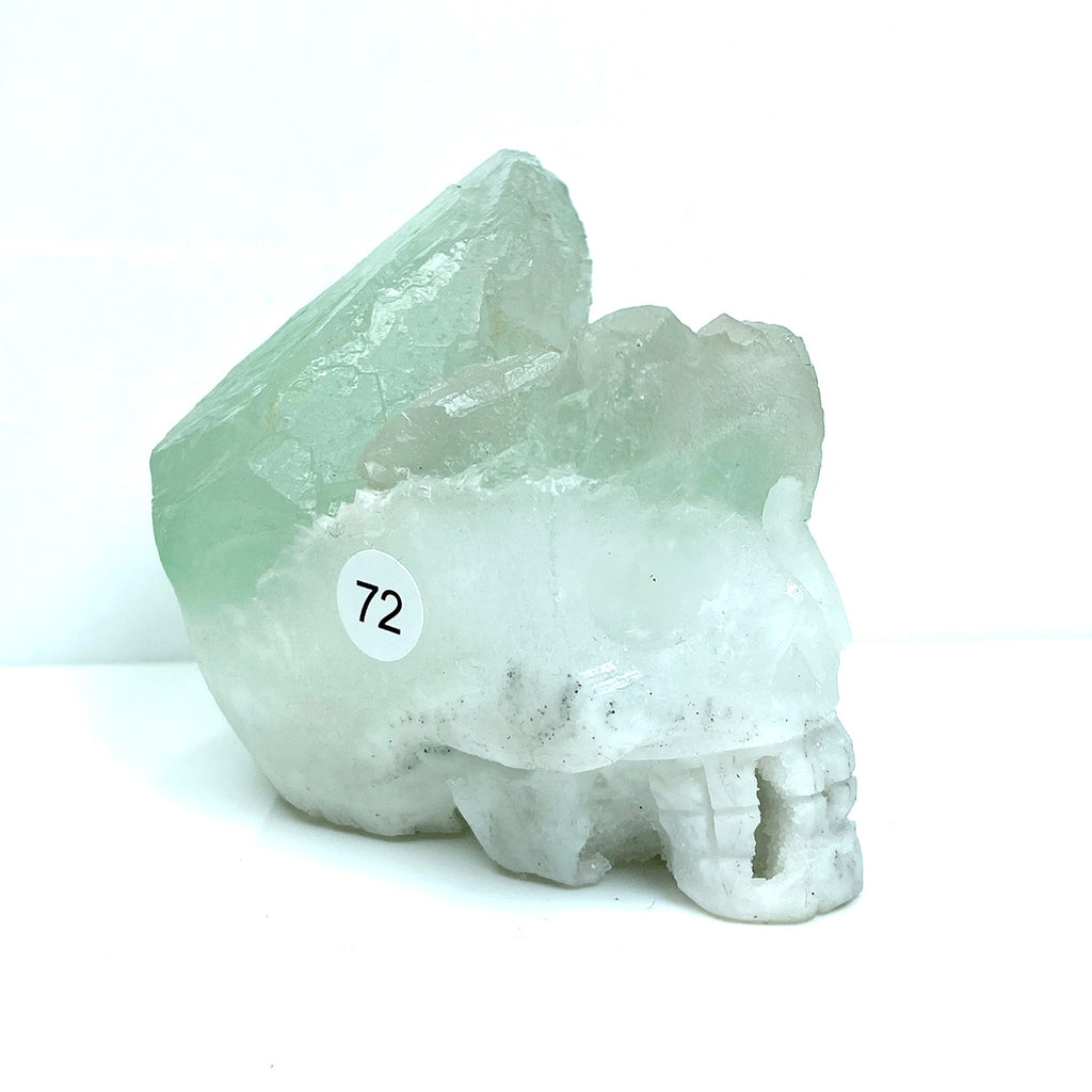 Fluorite Cluster Skull Hand Carved Crystal Energy Gemstone Reiki Healing Room Decoration