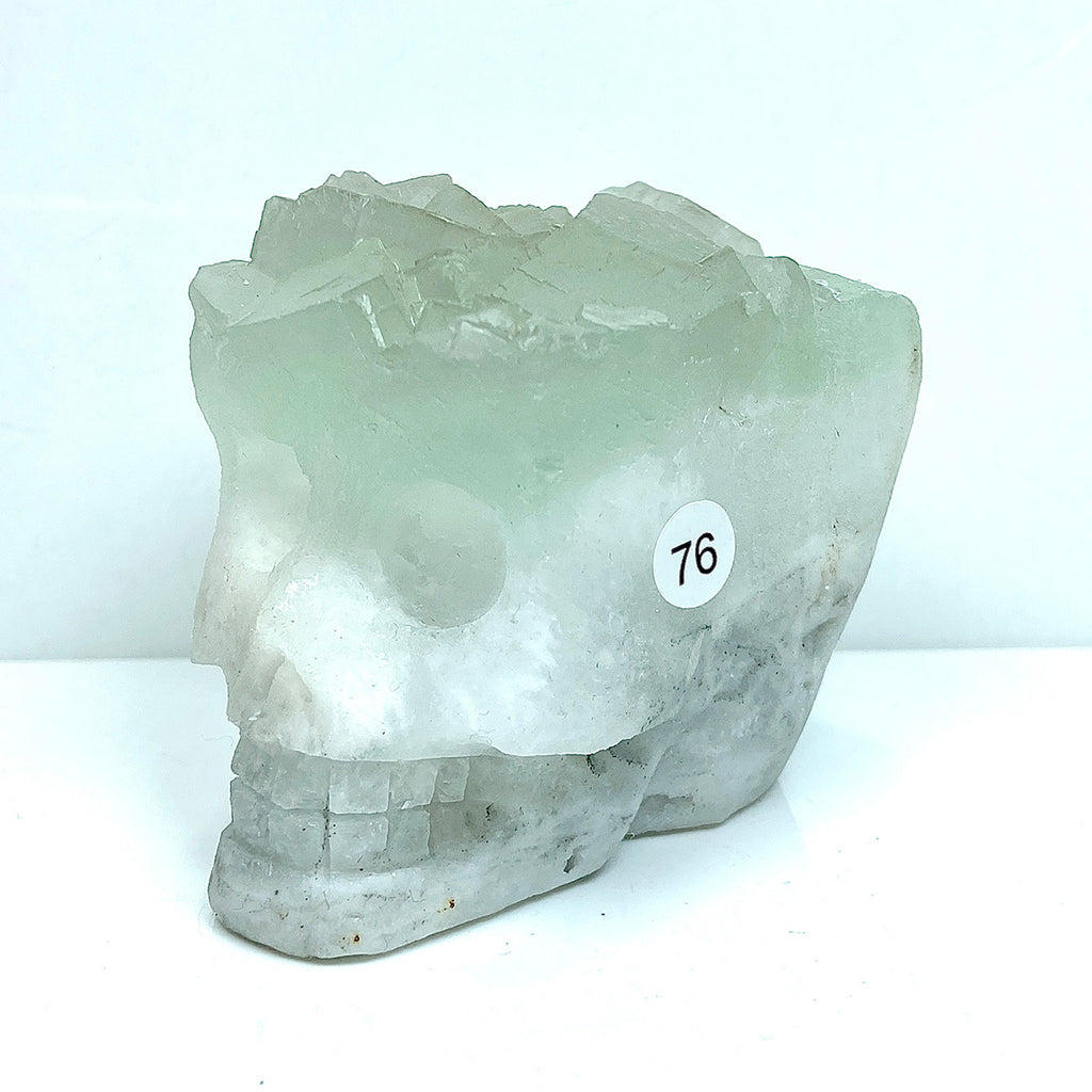 Fluorite Cluster Skull Hand Carved Crystal Energy Gemstone Reiki Healing Room Decoration