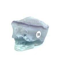 Load image into Gallery viewer, Fluorite Cluster Skull Hand Carved Crystal Energy Gemstone Reiki Healing Room Decoration