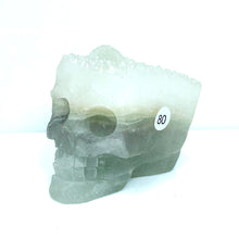 Load image into Gallery viewer, Fluorite Cluster Skull Hand Carved Crystal Energy Gemstone Reiki Healing Room Decoration