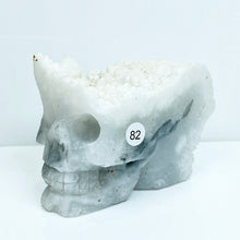 Load image into Gallery viewer, Fluorite Cluster Skull Hand Carved Crystal Energy Gemstone Reiki Healing Room Decoration