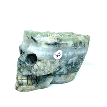 Load image into Gallery viewer, Fluorite Cluster Skull Hand Carved Crystal Energy Gemstone Reiki Healing Room Decoration