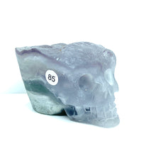 Load image into Gallery viewer, Fluorite Cluster Skull Hand Carved Crystal Energy Gemstone Reiki Healing Room Decoration