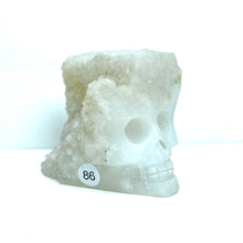 Load image into Gallery viewer, Fluorite Cluster Skull Hand Carved Crystal Energy Gemstone Reiki Healing Room Decoration