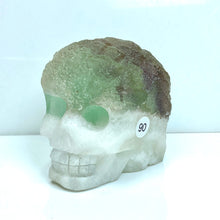 Load image into Gallery viewer, Fluorite Cluster Skull Hand Carved Crystal Energy Gemstone Reiki Healing Room Decoration