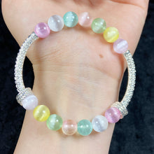 Load image into Gallery viewer, 8MM Selenite Colorful Stone Round Bead Strand Bracelets Women Fashion Bangles Jewelry