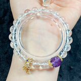 8MM Clear Quartz Round Bead Bracelet Fashion Crystal Reiki Amethyst Stone Strand Bangles Jewelry