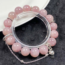 Load image into Gallery viewer, 11mm Lavender Rose Quartz Bracelet Pink Round Beads Bell Chain Accessories Fashion Jewelry