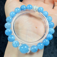 Load image into Gallery viewer, 9MM Aquamarines Bracelets Single Circle Crystal Gemstone Romantic Casual Yoga Jewelry