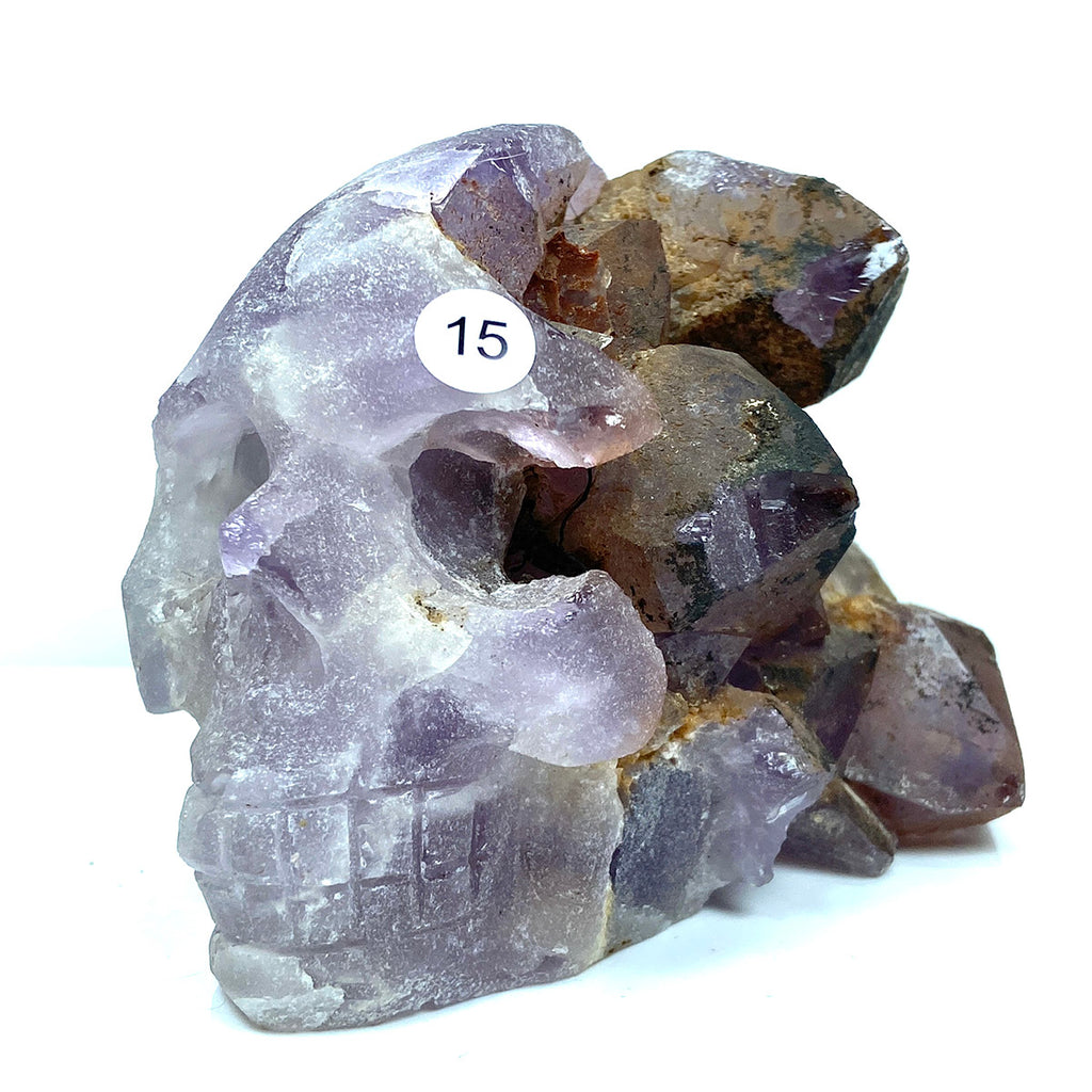 Amethyst Cluster Skull Carved Healing Living Minerals Gemstone Minerals Room Decoration