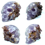 Amethyst Cluster Skull Carved Healing Living Minerals Gemstone Minerals Room Decoration