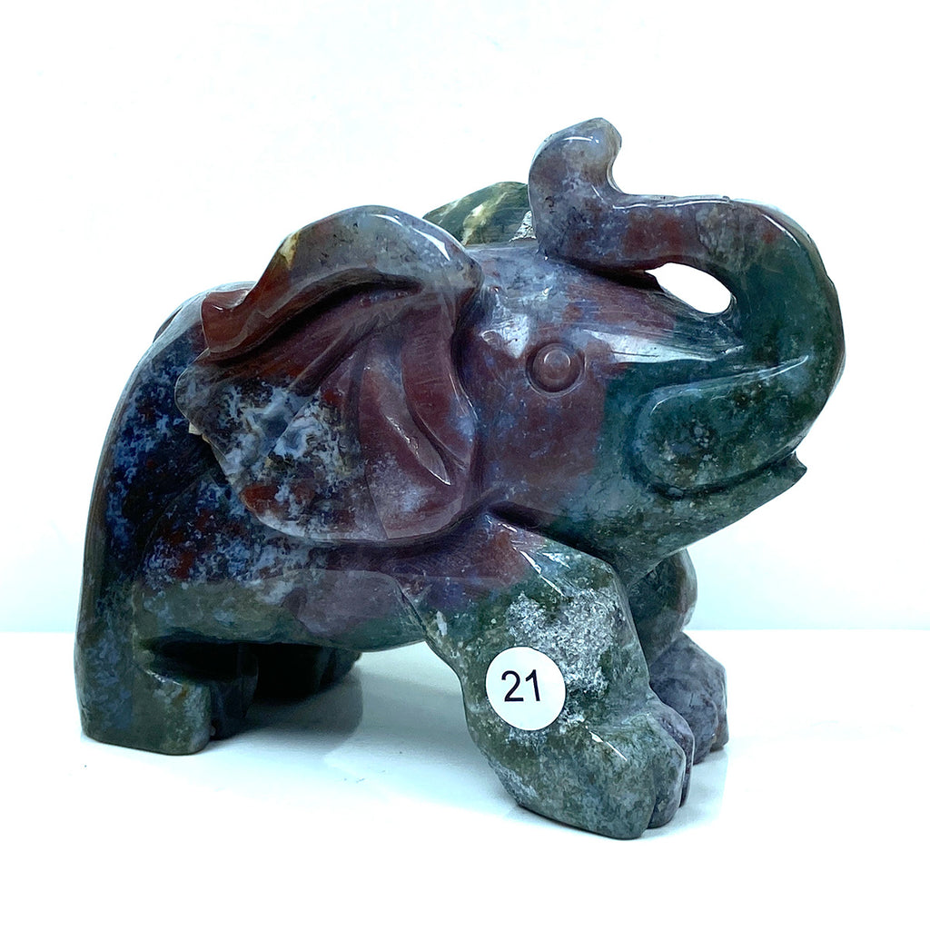 Ocean Jasper Wolf Elephant Owl Carving Crystal Animal Healing Energy Stone Fashion Home Decoration