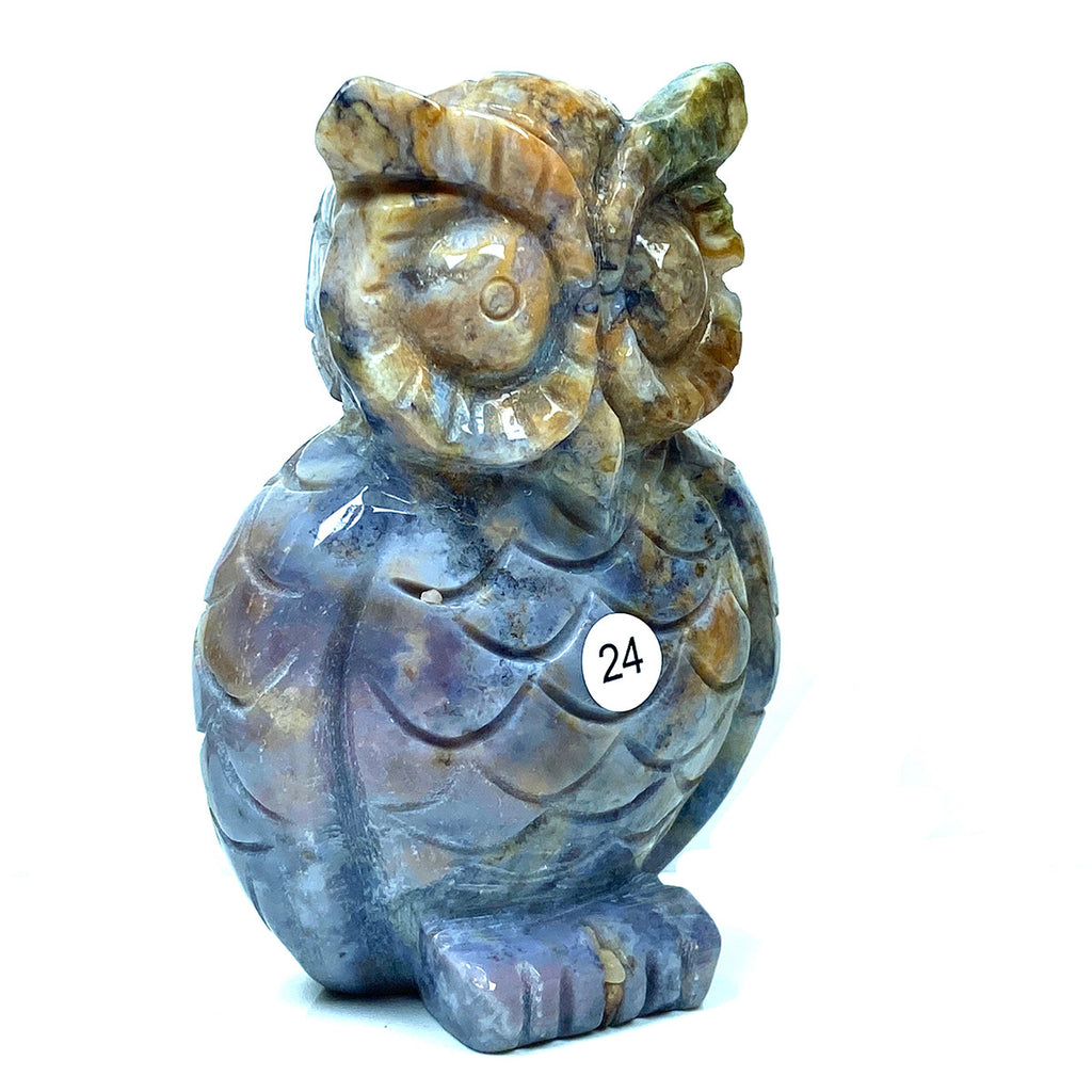 Ocean Jasper Wolf Elephant Owl Carving Crystal Animal Healing Energy Stone Fashion Home Decoration